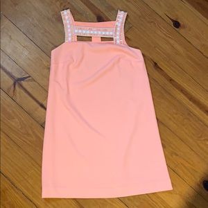 Lilly Pulitzer bright coral beaded Dress size 4